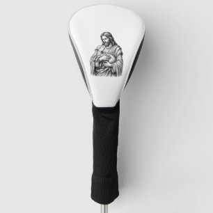 Funda Para Palo De Golf Grabado Antiguo Pastor que Sostiene Cordero Vector