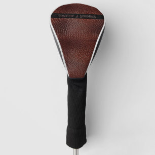 Funda Para Palo De Golf Grabado en relieve marrón de cuero falso personali