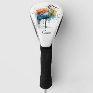 Funda Para Palo De Golf Graceful Crane: Arte acuarela, personalizado