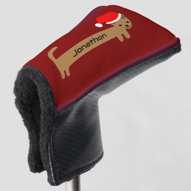 Funda Para Palo De Golf Graciosa Dachshund Burgundy Red Cute (Anverso 3/4)