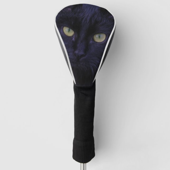 Funda Para Palo De Golf Gracioso gato negro gatito gatito gatito amarillo  (Anverso)