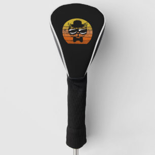Funda Para Palo De Golf Gracioso gato retro con gafas de sol y corbata de