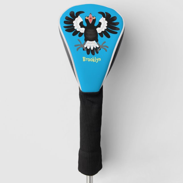 Funda Para Palo De Golf Gracioso ilustracion de personalizado magpie austr (Anverso)