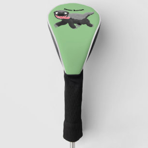 Funda Para Palo De Golf Gracioso ilustracion personalizado de insignia con