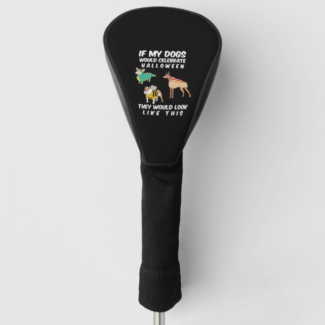 Funda Para Palo De Golf Gracioso Perro Amantes De Halloween Cachorro De Ca (Anverso)