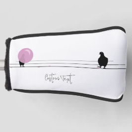 Funda Para Palo De Golf Graciosos pájaros de bubblegum en blanco alambrado