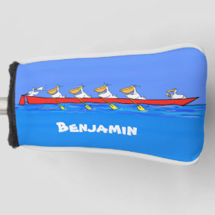 Funda Para Palo De Golf Graciosos pelícanos remando ilustracion personaliz