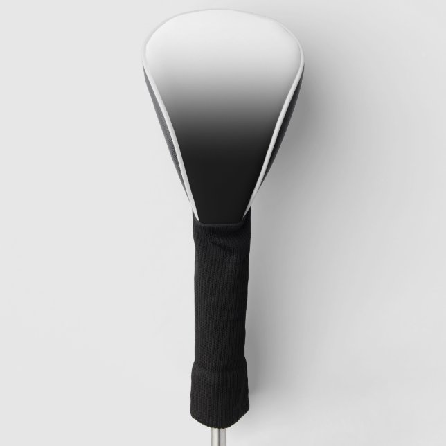 Funda Para Palo De Golf Gradiente de Blanco a Negro Estilo de Golf Moderno (Anverso)