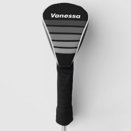 Funda Para Palo De Golf Gradiente oscuro de arcoíris en cruzado con nombre