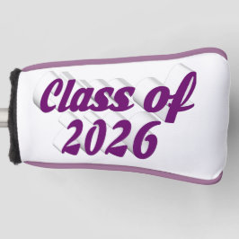Funda Para Palo De Golf Graduación de texto morado de la promoción de 2026