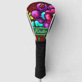 Funda Para Palo De Golf Graffiti Style Flowers & Ladybug Personalized