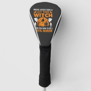 Funda Para Palo De Golf Gráfica Divertida de Gato Bruja Trabajadora Postal
