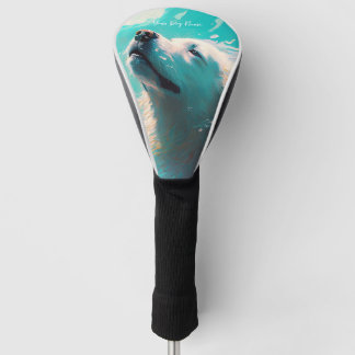 Funda Para Palo De Golf Gran perro de los Pirineos nadando en el agua 001