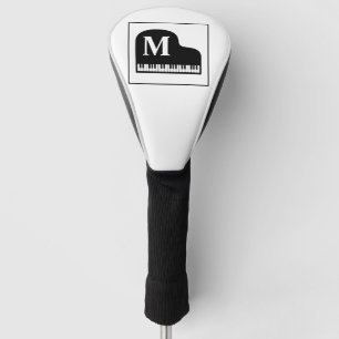 Funda Para Palo De Golf Gran Piano Monograma Pianista Blanco y Negro