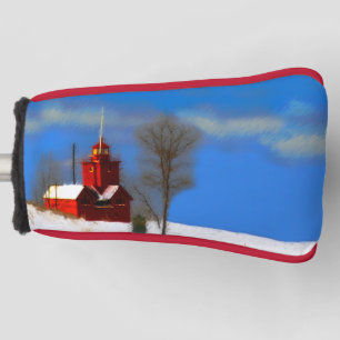 Funda Para Palo De Golf Gran pintura de faro rojo - Arte original