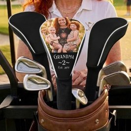 Funda Para Palo De Golf Grandma Established Custom Name Year Photo Black