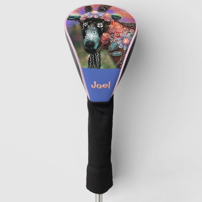 Funda Para Palo De Golf Granja de cabra floral caprina caprina capilar cap (Anverso)