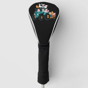 Funda Para Palo De Golf Granja de Tractor de Navidad Divertido Día Festivo
