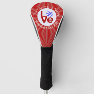 Funda Para Palo De Golf Grecia Corazón Bandera Roja AMOR Personalizado