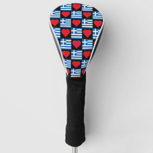 Funda Para Palo De Golf Grecia Patrón de corazón de amor de golf griego pa