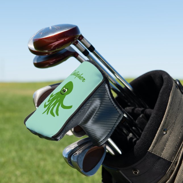 Funda Para Palo De Golf Green Octopus Design (In Situ)