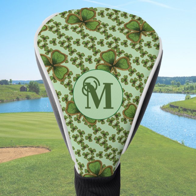 Funda Para Palo De Golf Green Shamrock Headcover With Irish Clovers (Subido por el creador)