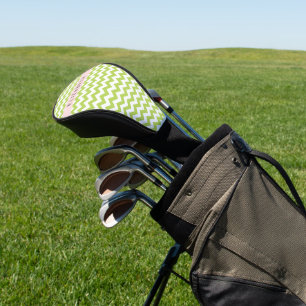 Funda Para Palo De Golf Green Zigzag, Green Chevron, Tu Nombre