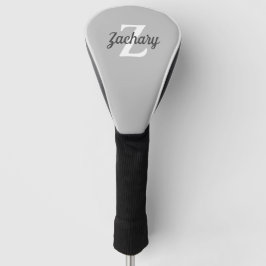 Funda Para Palo De Golf Gris Carbón Blanco Monograma Personalizado Retro