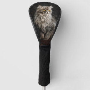 Funda Para Palo De Golf Gris Fluffy Cat