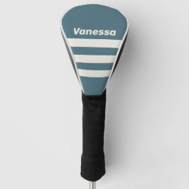 Funda Para Palo De Golf Gris Pizarra Retro Tres Franjas con Nombre