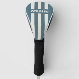 Funda Para Palo De Golf Gris Pizarra Retro Tres Rayas de Alfiler con Nombr