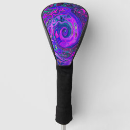 Funda Para Palo De Golf Groovy Abstracto Retro Remolino Magenta y Púrpura