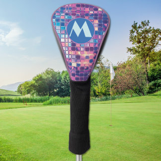 Funda Para Palo De Golf Groovy Blue & Purple Disco Ball Personalizado