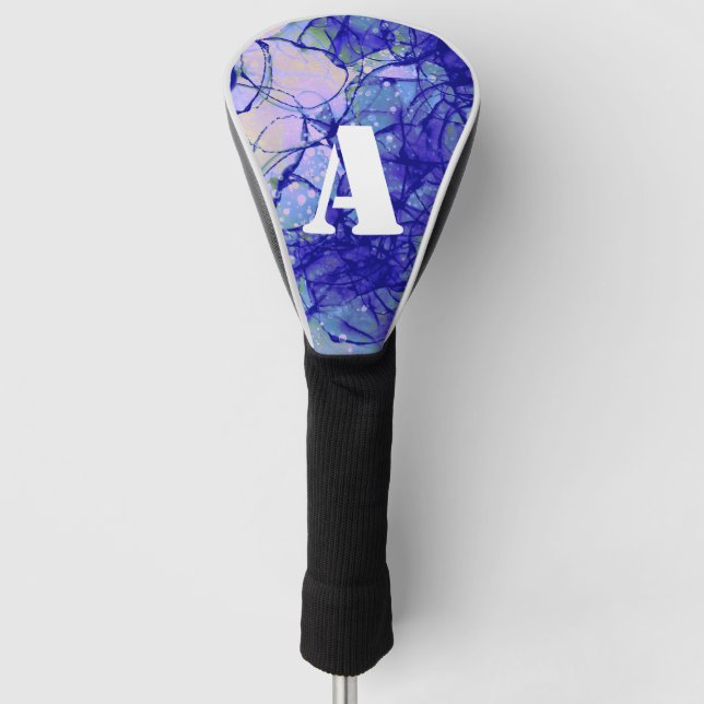 Funda Para Palo De Golf Guay Monogram Blue Resumen Art (Anverso)
