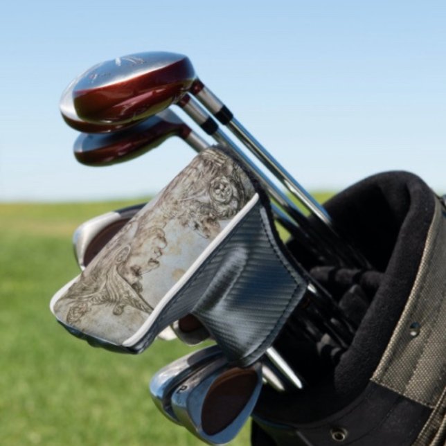 Funda Para Palo De Golf Guerrero con casco de Leonardo (Golf Club Head Cover D: 6"l x 5"w x 3"h Polyester, cotton. Fits most standard putters. )