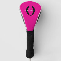 Guión de monograma personalizado rosa negro blanco
