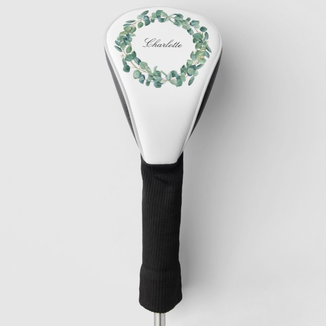 Funda Para Palo De Golf Guión de nombre de ecología de Eucalyptus blanco (Anverso)