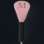 Funda Para Palo De Golf Guión moderno Rubor de Moda gris rosado monograma<br><div class="desc">Funda de cabeza de golf moderna Rubor rosa Monograma giratorio Moda gris guión rosa</div>