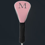 Funda Para Palo De Golf Guión moderno Rubor de Moda gris rosado monograma<br><div class="desc">Funda de cabeza de golf moderna Rubor rosa Monograma giratorio Moda gris guión rosa</div>