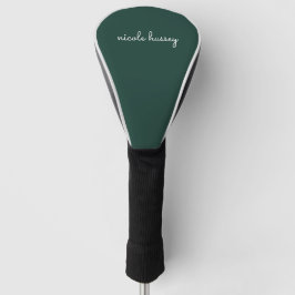 Funda Para Palo De Golf Guión verde de emergencia | Monograma moderno con