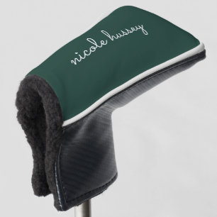 Funda Para Palo De Golf Guión verde de emergencia Monograma moderno con