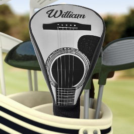 Funda Para Palo De Golf Guitarra Acústica Gris Woodgrain Nombre Guitariano