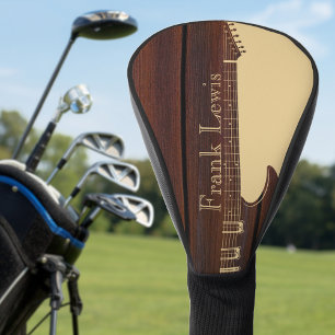 Funda Para Palo De Golf Guitarra con nombre de bloque de color rojo de mad