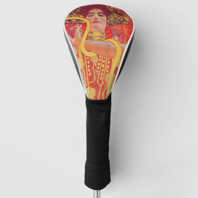 Funda Para Palo De Golf Gustav Klimt Red Woman Gold Snake Pintura (Anverso)