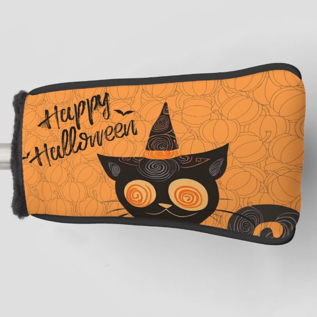 Funda Para Palo De Golf Halloween/gato/calabaza/otoño (Anverso)