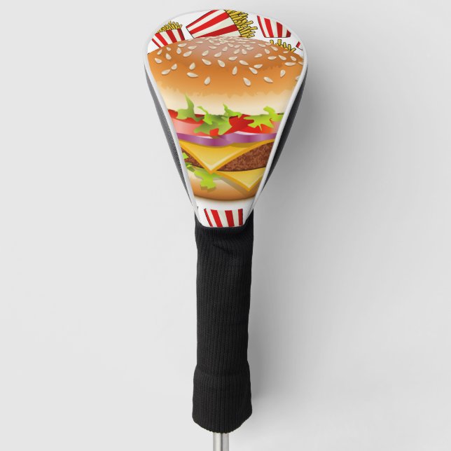 Funda Para Palo De Golf Hamburguesa y papas fritas (Anverso)
