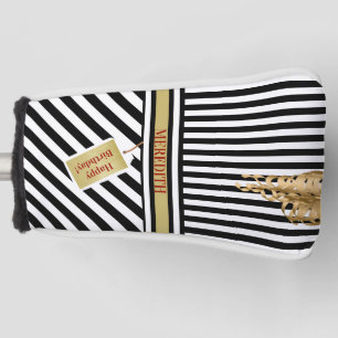 Funda Para Palo De Golf Happy Birday Stripes Name Message Putter