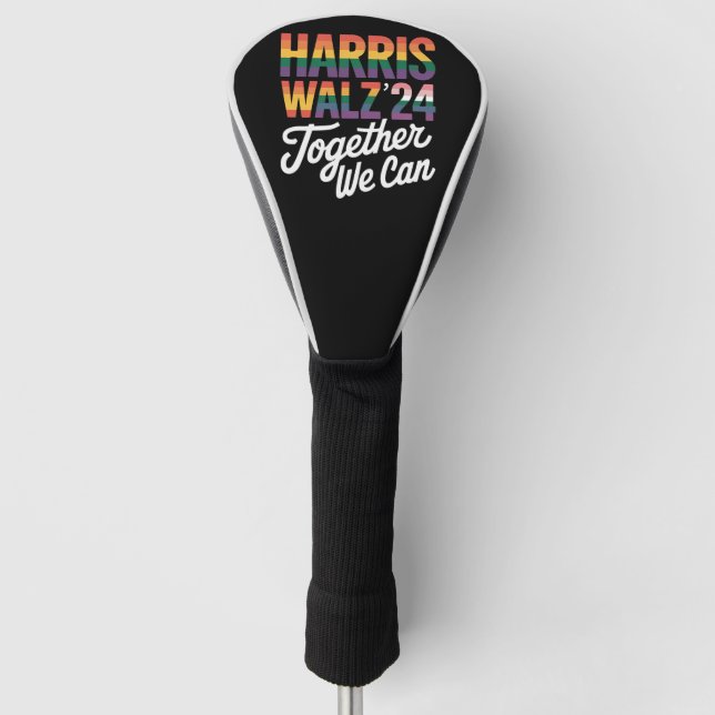 Funda Para Palo De Golf Harris Walz 2024 juntos podemos elegir LGBTQIA (Anverso)