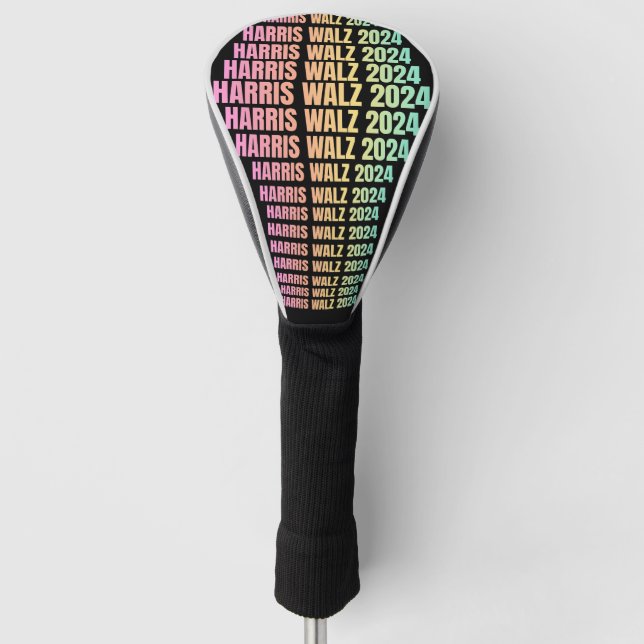Funda Para Palo De Golf Harris Walz 2024 Rainbow (Anverso)