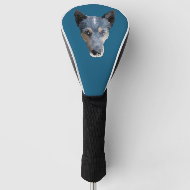 Funda Para Palo De Golf Heeler azul / Perro de ganado australiano (Anverso)